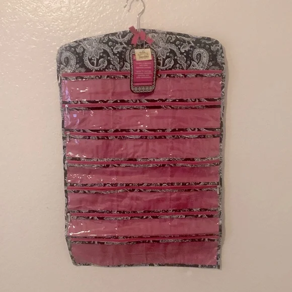 Pink and Black Hanging Jewelry Organizer - Picture 1 of 3